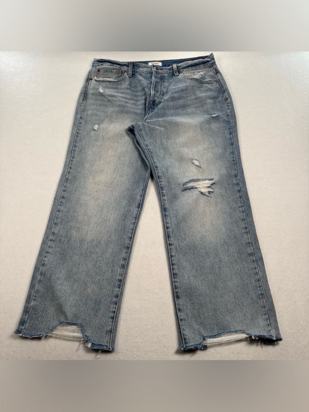 Pistola Charlie High Rise Straight Jeans Women’s 32 Dolores Park Raw Hem Ankle